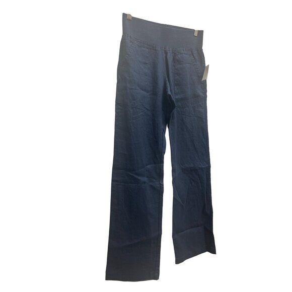 Allen Allen Navy Linen Pants - Picture 2 of 7